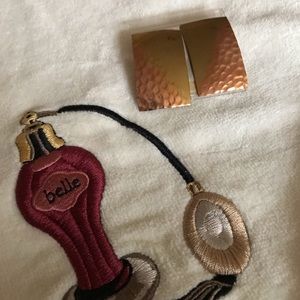 Pierced Gold and Copper Colored Earrings